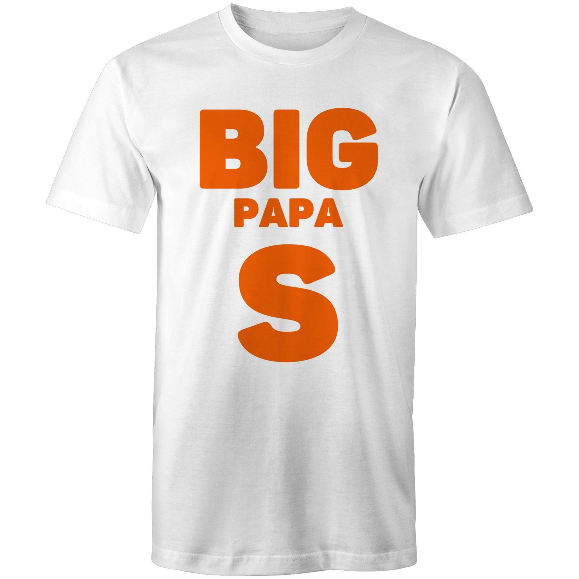 "Big Papa S" Men's Cotton White T-Shirt in Size S, M, L, XL, XXL, 3XL, 4XL, 5XL, Gift for Dad - Da Boss Mango AU -