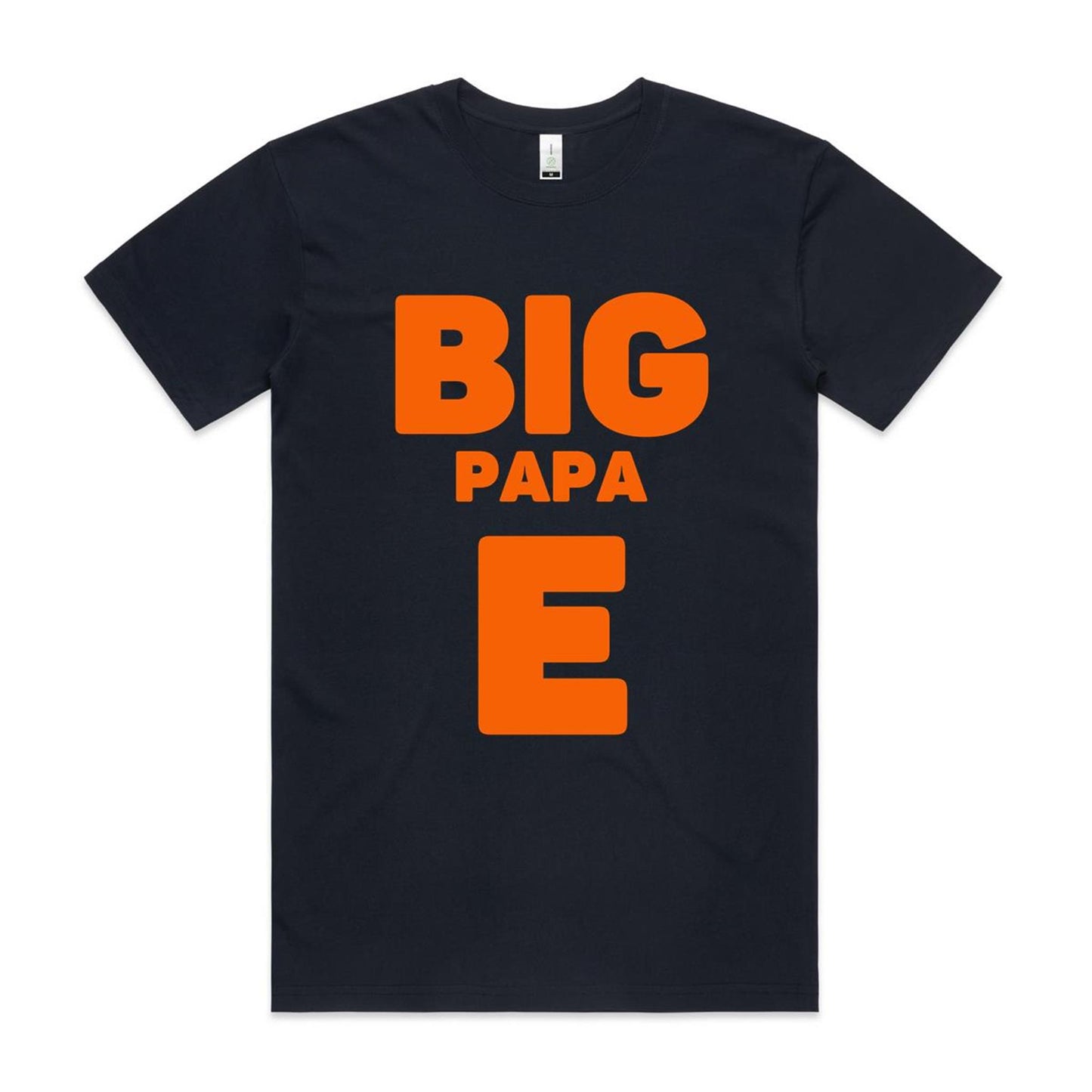 "Big Papa E" GOTS Certified Organic Cotton T-Shirt, Father's Day Birthday Gift for Dad- Da Boss Mango AU - Navy