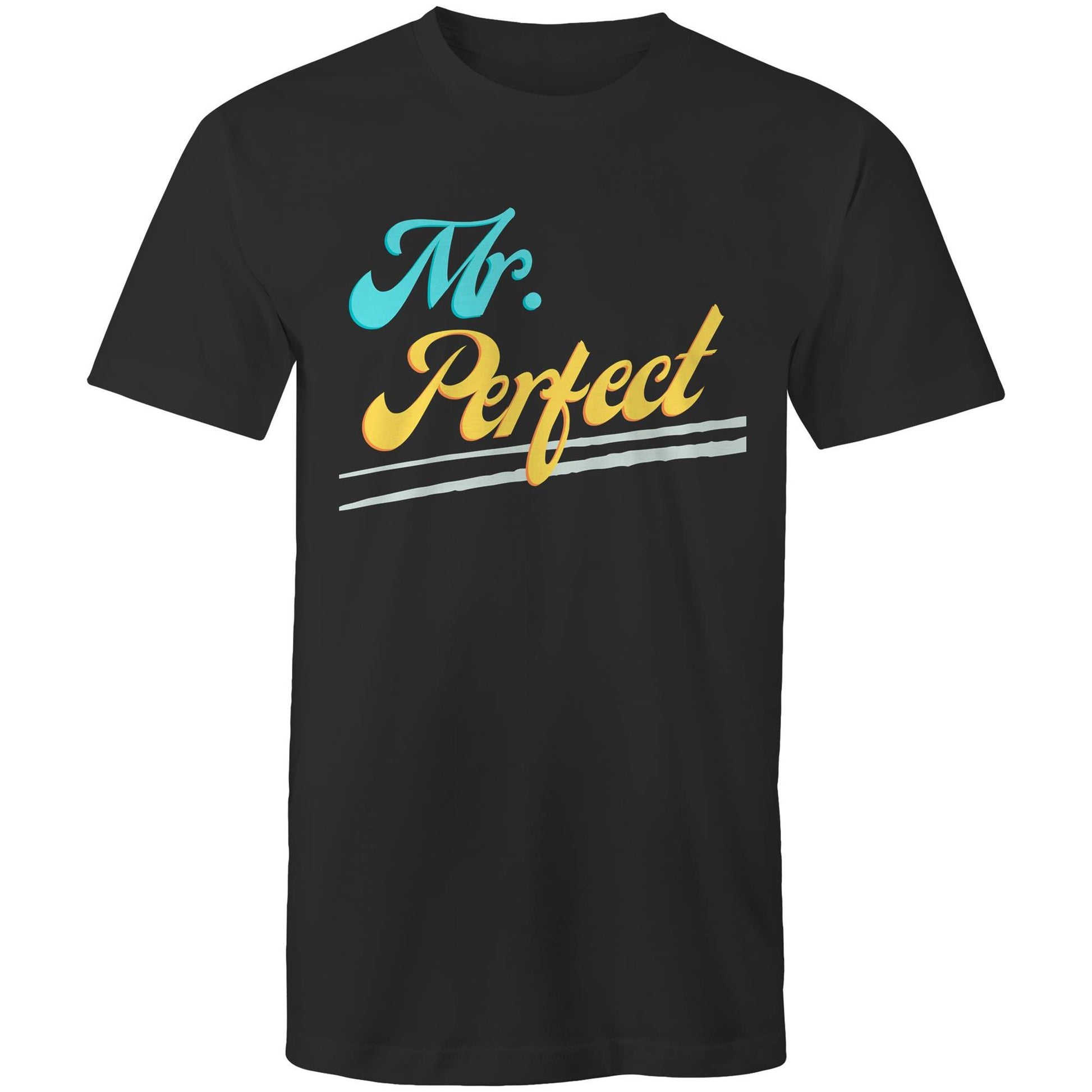 Mr. Perfect Men's Cotton T-Shirt - Gift for Husband, Dad, Boss - Size S, M, L, XL, 2XL, 3XL, 4XL - Da Boss Mango AU - Black