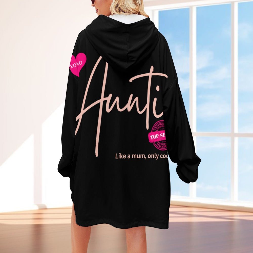 Auntie Like a Mum, Only Cooler Women's Adult Hooded Blanket - Da Boss Mango AU - 0ACF000036614E4784B583A2F5042260