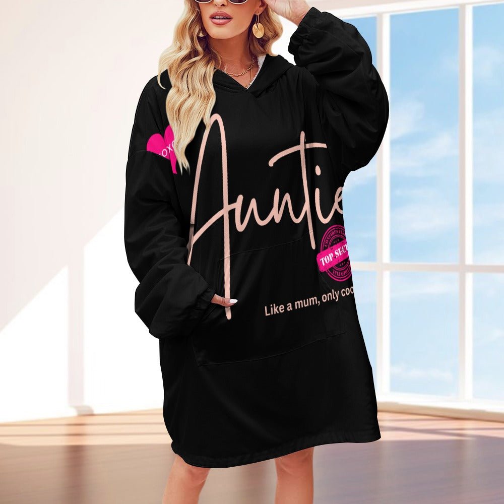 Auntie Like a Mum, Only Cooler Women's Adult Hooded Blanket - Da Boss Mango AU - 0ACF000036614E4784B583A2F5042260