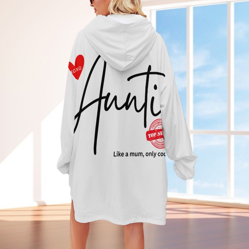 Auntie Like a Mum, Only Cooler Women's Adult Hooded Blanket - Da Boss Mango AU - 301BBE85D7F64F96B7DDC1F5F945C8A2