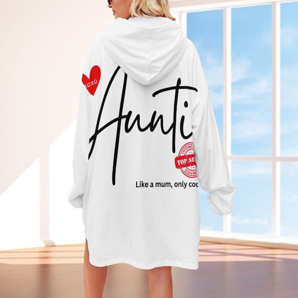 Auntie Like a Mum, Only Cooler Women's Adult Hooded Blanket - Da Boss Mango AU - 309F9C854F964E8180CB99F2C1F0B80A