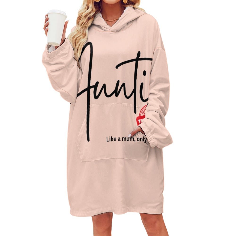 Auntie Like a Mum, Only Cooler Women's Adult Hooded Blanket - Da Boss Mango AU - 31C1A76CE3854450BC7992FCC89E29D9