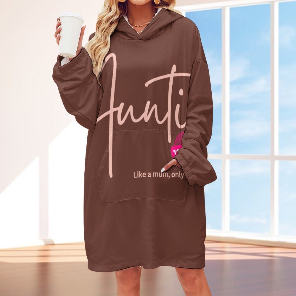 Auntie Like a Mum, Only Cooler Women's Adult Hooded Blanket - Da Boss Mango AU - 3DAF9105B062474C8666A20CED970EE0