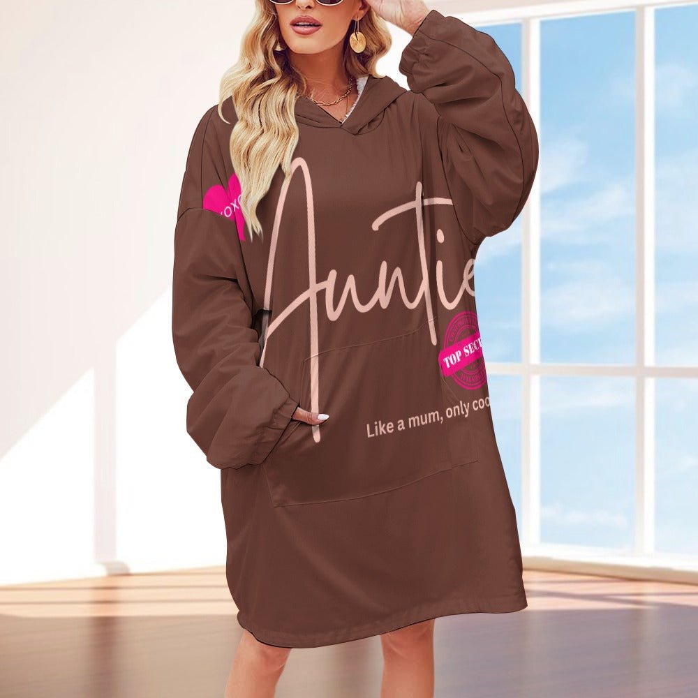 Auntie Like a Mum, Only Cooler Women's Adult Hooded Blanket - Da Boss Mango AU - 3DAF9105B062474C8666A20CED970EE0