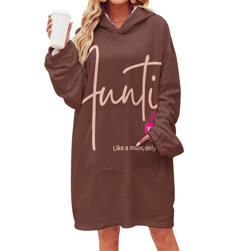 Auntie Like a Mum, Only Cooler Women's Adult Hooded Blanket - Da Boss Mango AU - 3DAF9105B062474C8666A20CED970EE0