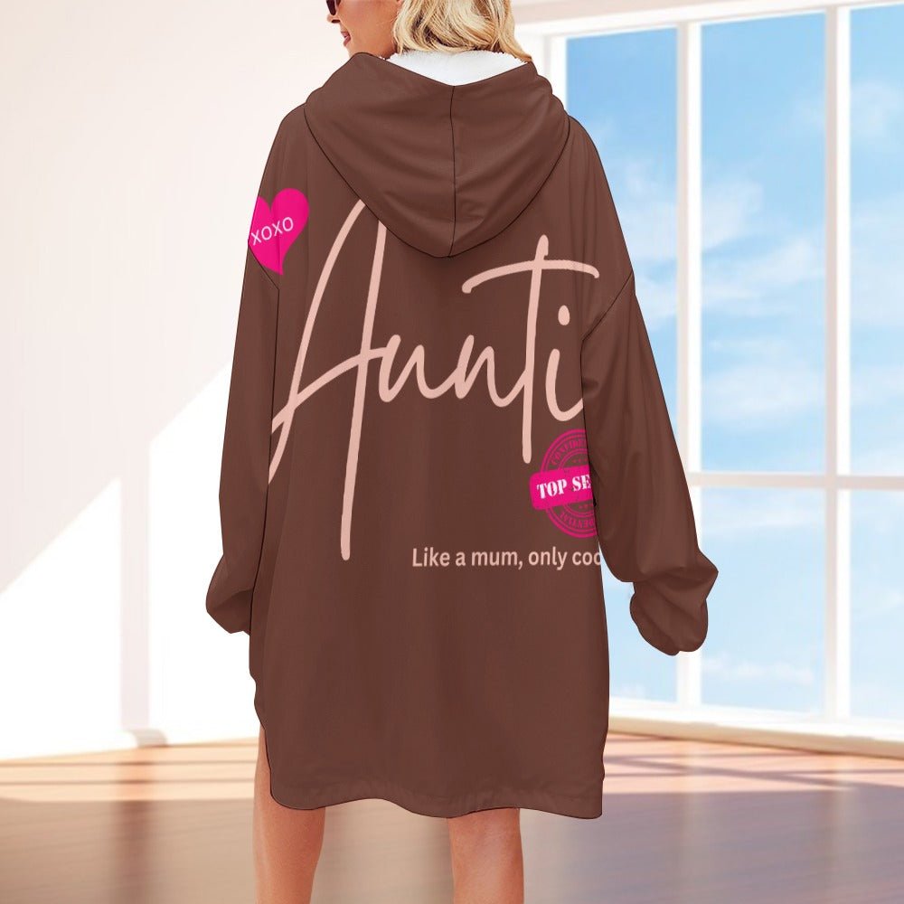 Auntie Like a Mum, Only Cooler Women's Adult Hooded Blanket - Da Boss Mango AU - 3DAF9105B062474C8666A20CED970EE0