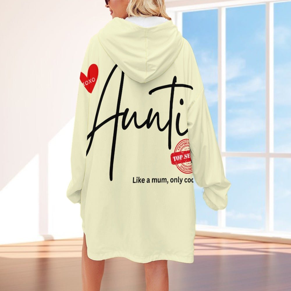 Auntie Like a Mum, Only Cooler Women's Adult Hooded Blanket - Da Boss Mango AU - 6E4EFE99F5164217AD01917543AD2873