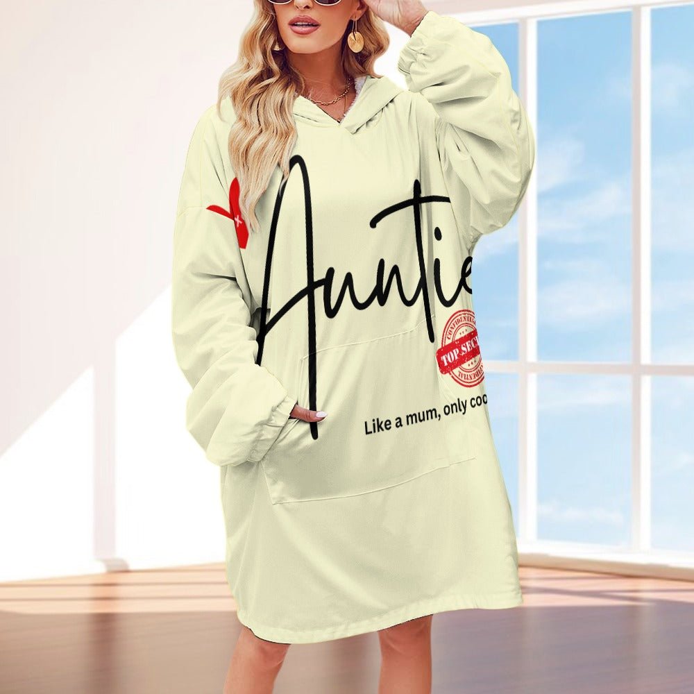 Auntie Like a Mum, Only Cooler Women's Adult Hooded Blanket - Da Boss Mango AU - 6E4EFE99F5164217AD01917543AD2873