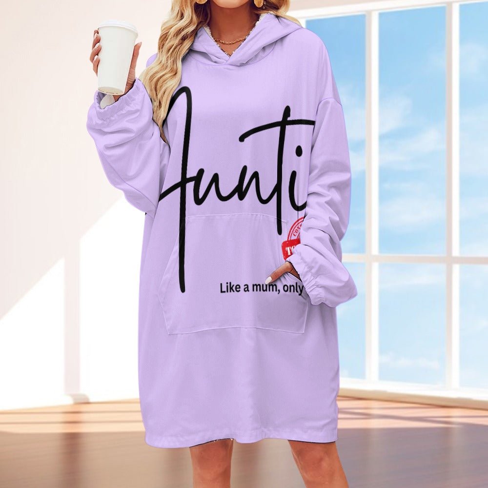 Auntie Like a Mum, Only Cooler Women's Adult Hooded Blanket - Da Boss Mango AU - 9C56D954CCD0448482B979FCE5ADB7C2