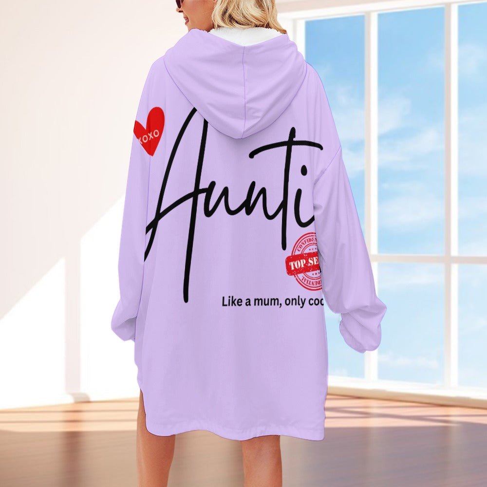 Auntie Like a Mum, Only Cooler Women's Adult Hooded Blanket - Da Boss Mango AU - 9C56D954CCD0448482B979FCE5ADB7C2