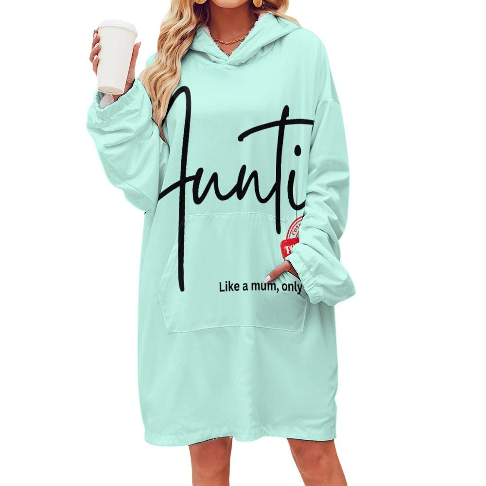 Auntie Like a Mum, Only Cooler Women's Adult Hooded Blanket - Da Boss Mango AU - BB3722EB97A1445BA5EA77CC2C623006