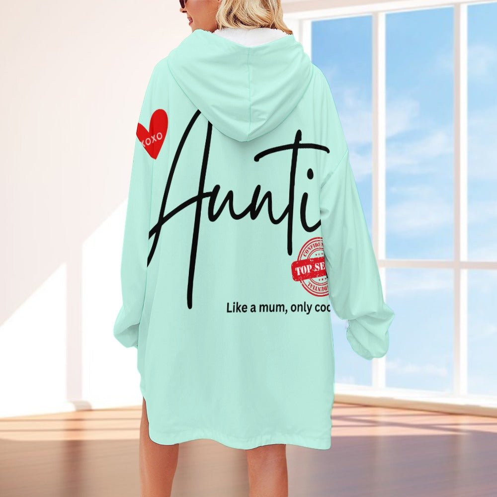 Auntie Like a Mum, Only Cooler Women's Adult Hooded Blanket - Da Boss Mango AU - BB3722EB97A1445BA5EA77CC2C623006