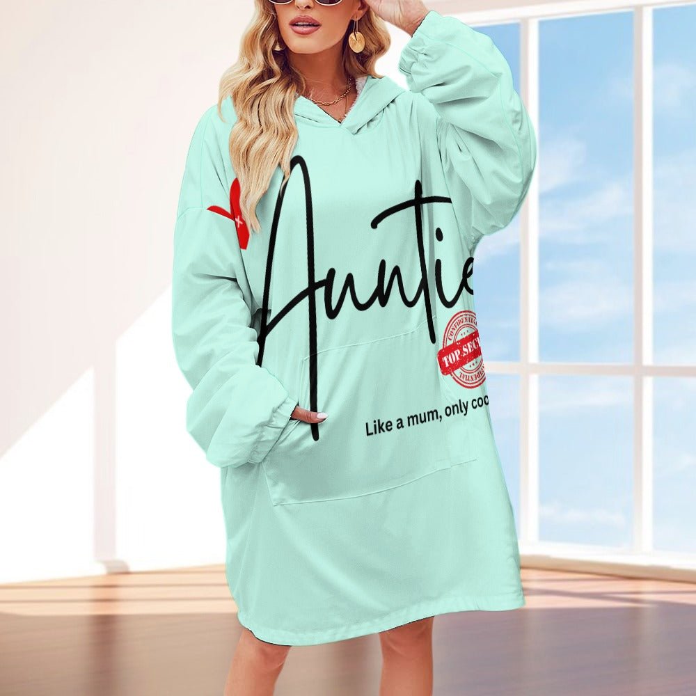 Auntie Like a Mum, Only Cooler Women's Adult Hooded Blanket - Da Boss Mango AU - BB3722EB97A1445BA5EA77CC2C623006