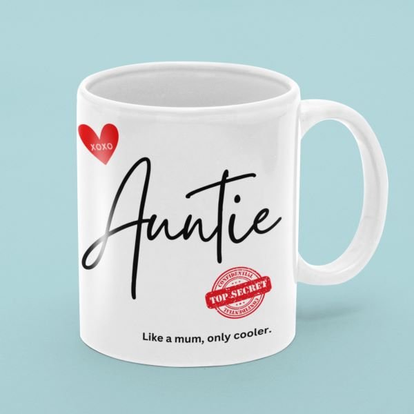 "Auntie - Like a mum, only cooler" 11oz Premium White Ceramic Mug - Da Boss Mango AU - Gift for Auntie