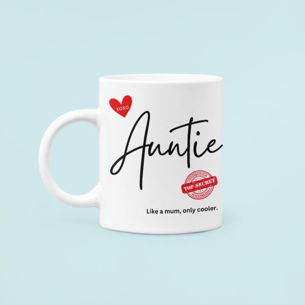 "Auntie - Like a mum, only cooler" 11oz Premium White Ceramic Mug - Da Boss Mango AU - Gift for Auntie