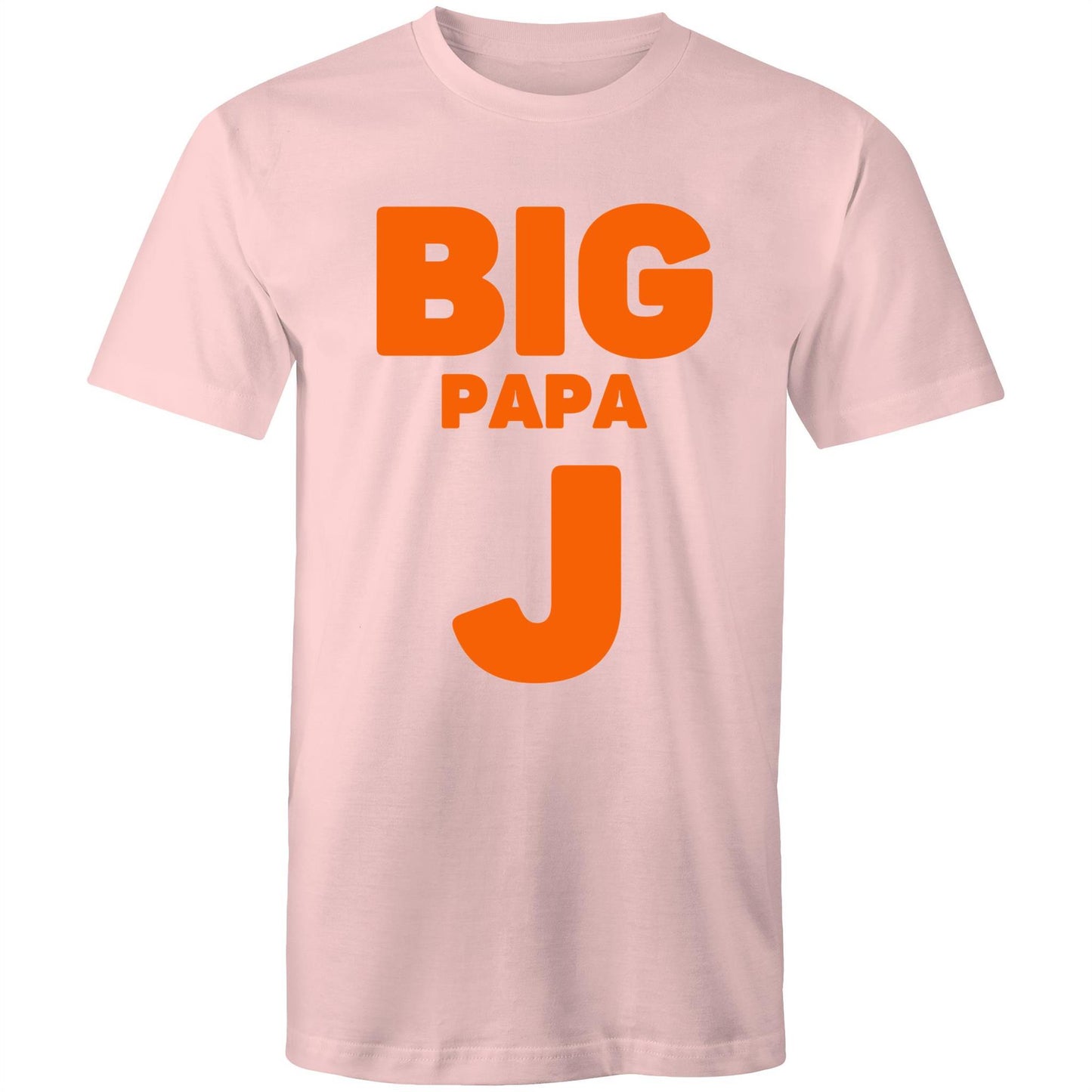 "Big Papa J" Men's Cotton Pink T-Shirt in Size S, M, L, XL, XXL, 3XL, 4XL, 5XL, Gift for Dad - Da Boss Mango AU -