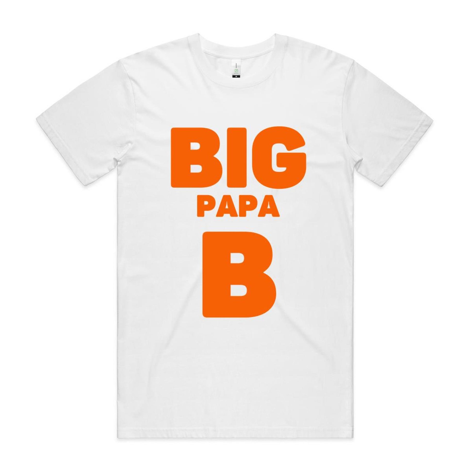 "Big Papa B" GOTS Certified Organic Cotton T-Shirt, Gift for Dad - Da Boss Mango AU - White