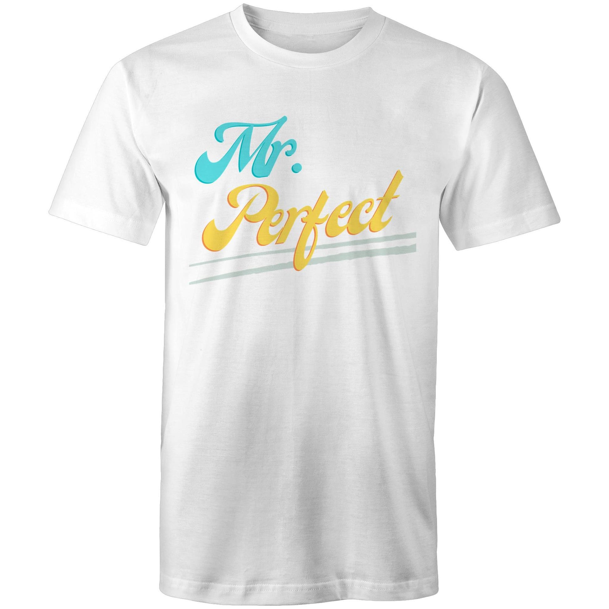 Mr. Perfect Men's Cotton T-Shirt - Gift for Husband, Dad, Boss - Size S, M, L, XL, 2XL, 3XL, 4XL - Da Boss Mango AU - White