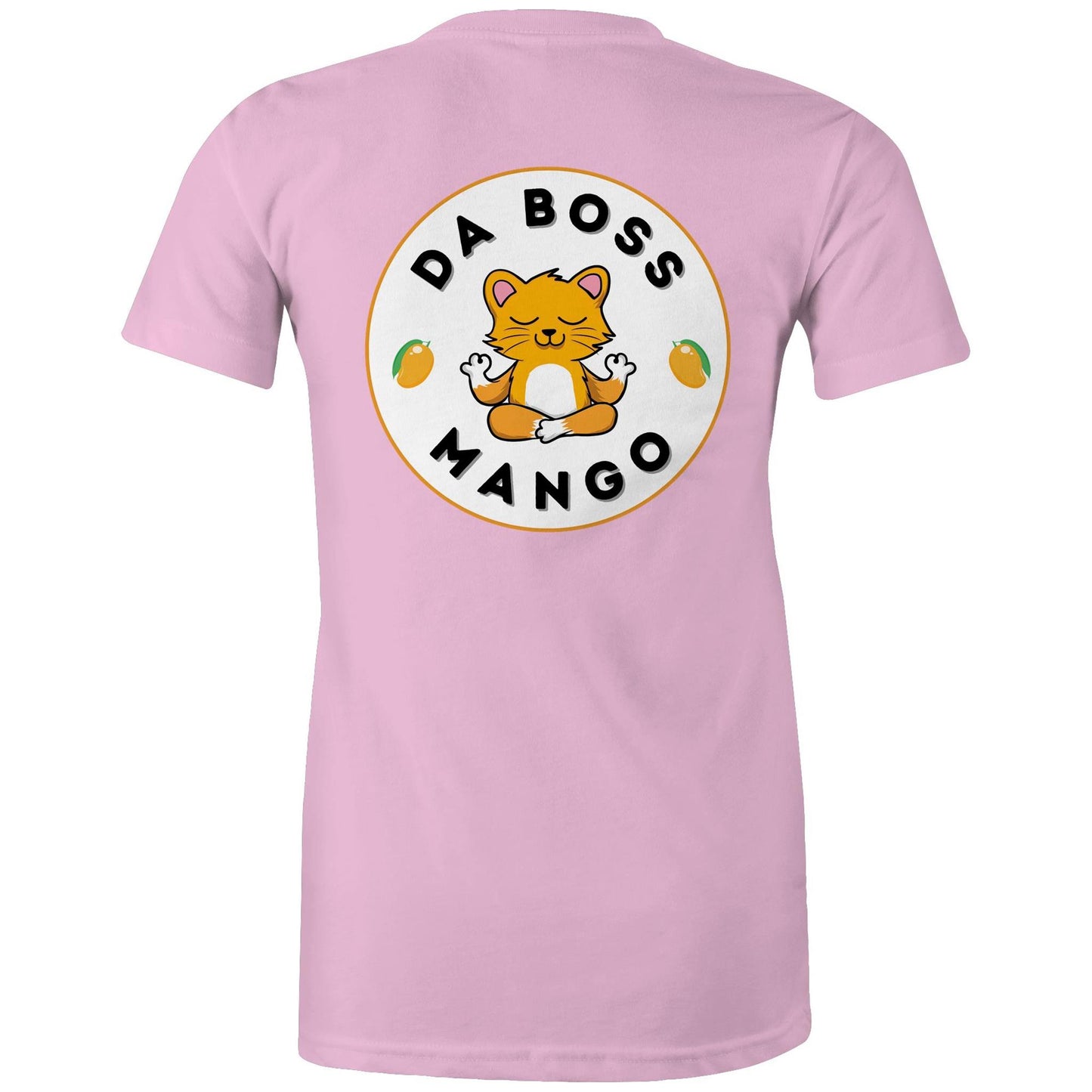 Da Boss Mango Women's Cotton T-Shirt Logo on Back - Da Boss Mango AU - Pink