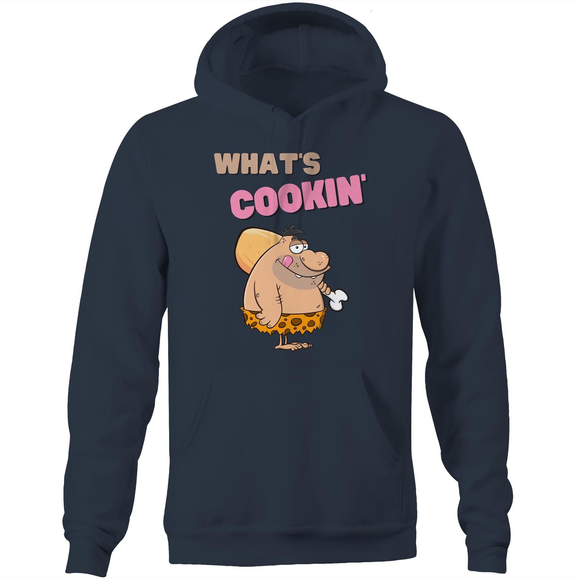 What's Cookin' Funny Unisex Pocket Hoodie Sweatshirt Pullover for Men and Women Wear it Together - Da Boss Mango AU - Navy