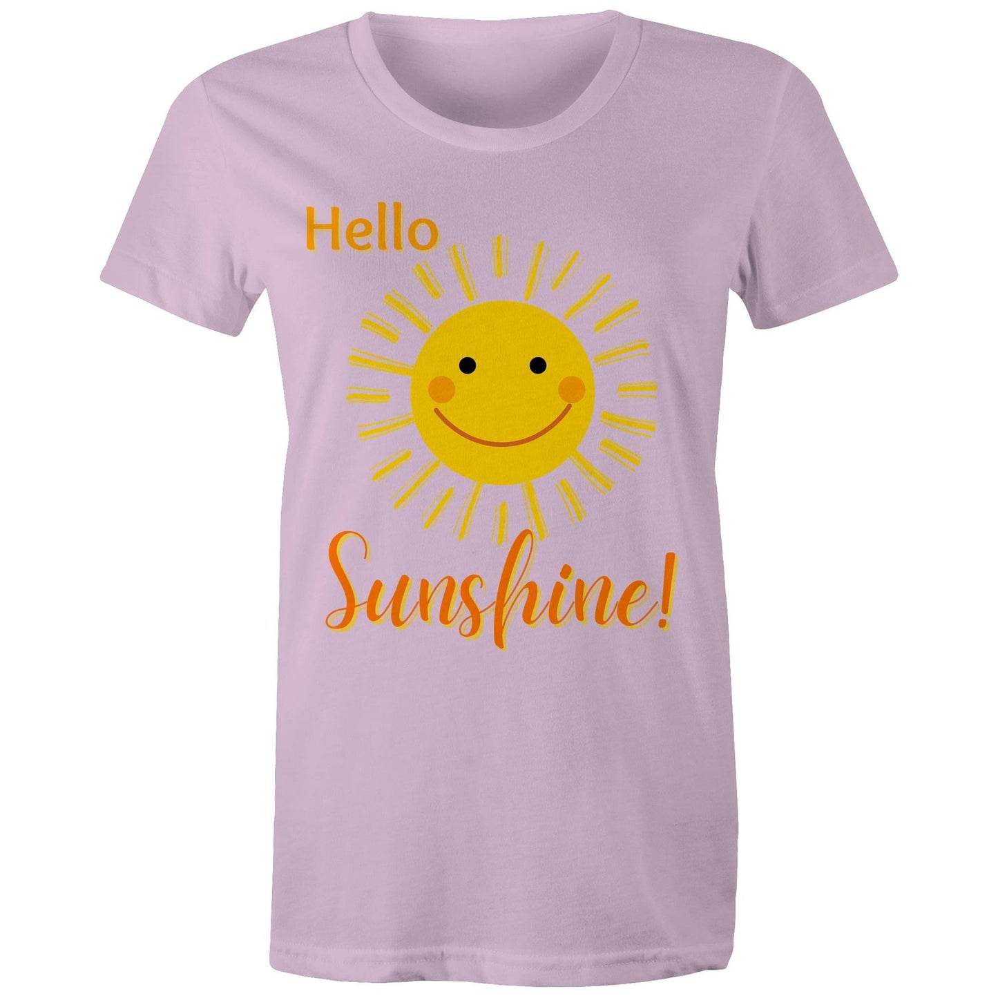 "Hello Sunshine!" Women's Cotton T-shirt - Gift Positive Happy Vibe Clothing - Da Boss Mango AU - Lavender