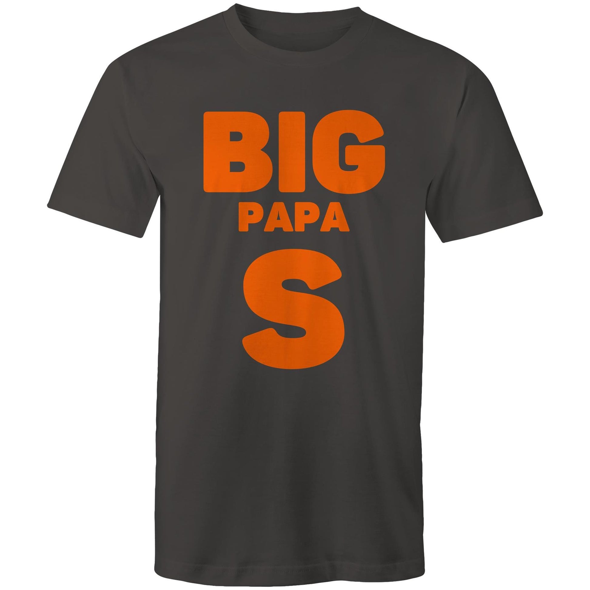 "Big Papa S" Men's Cotton Charcoal Grey T-Shirt in Size S, M, L, XL, XXL, 3XL, 4XL, 5XL, Gift for Dad - Da Boss Mango AU -