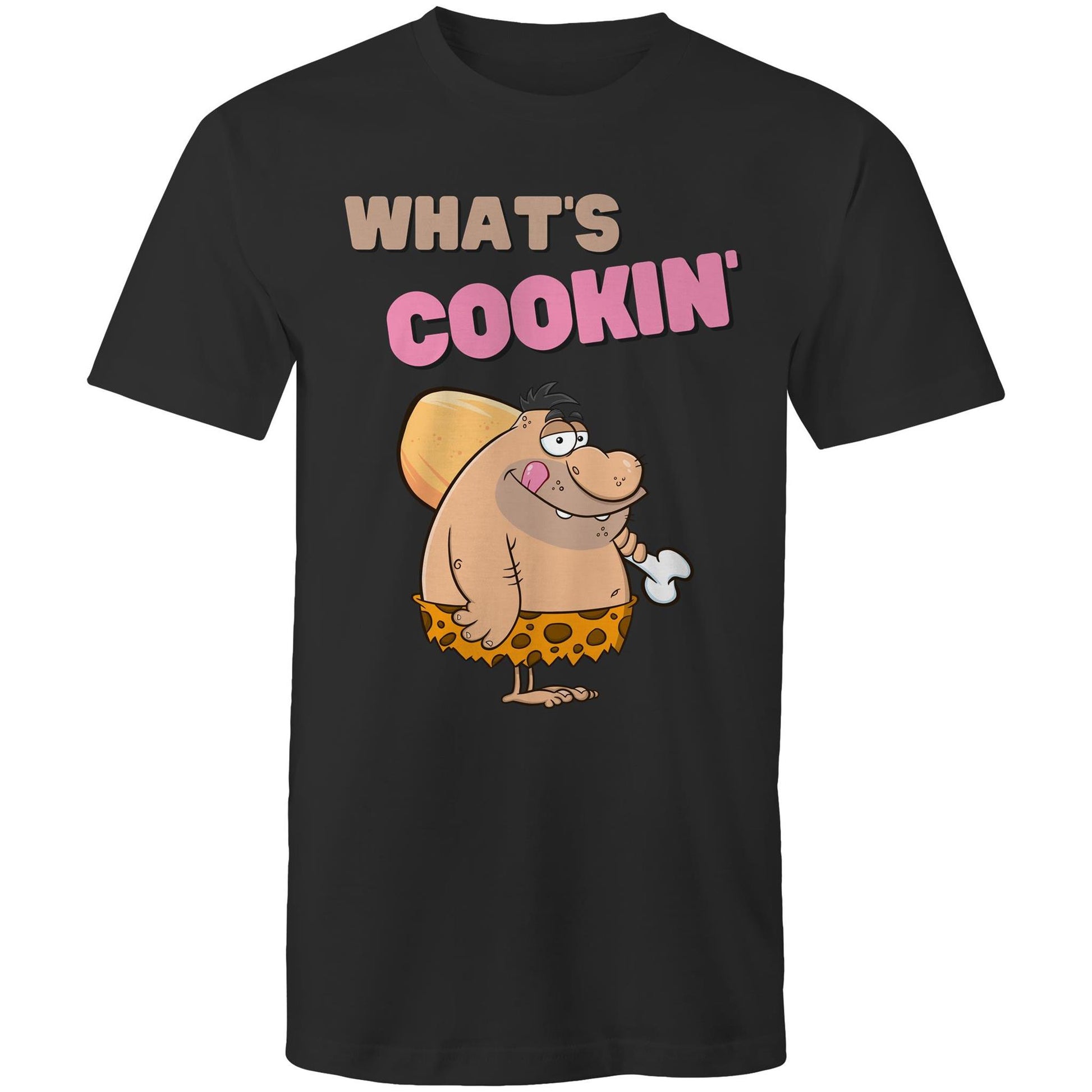 What's Cookin' Humorous Men's Cotton T-Shirt - Plus Size S, M, L, XL, 2XL, 3XL, 4XL, 5XL - Da Boss Mango AU - Black