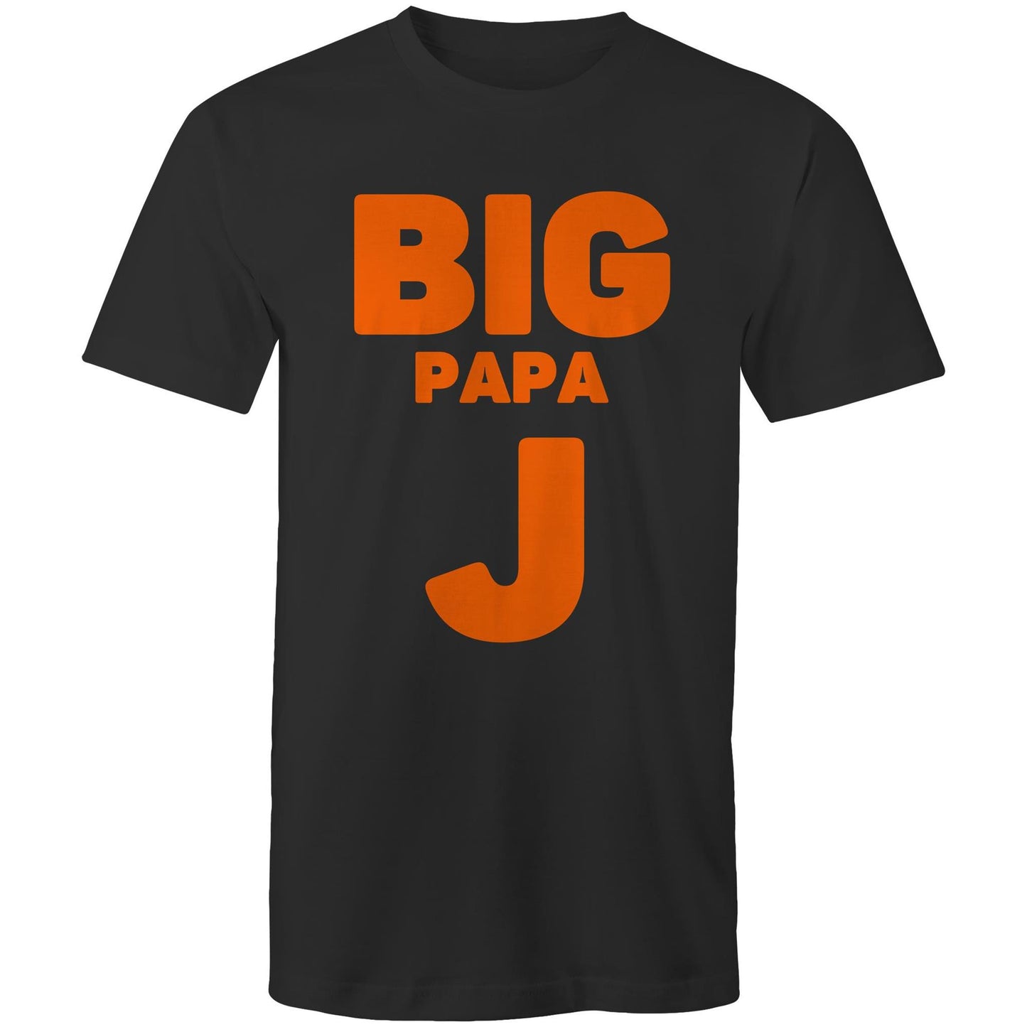 "Big Papa J" Men's Cotton Black T-Shirt in Size S, M, L, XL, XXL, 3XL, 4XL, 5XL, Gift for Dad - Da Boss Mango AU -