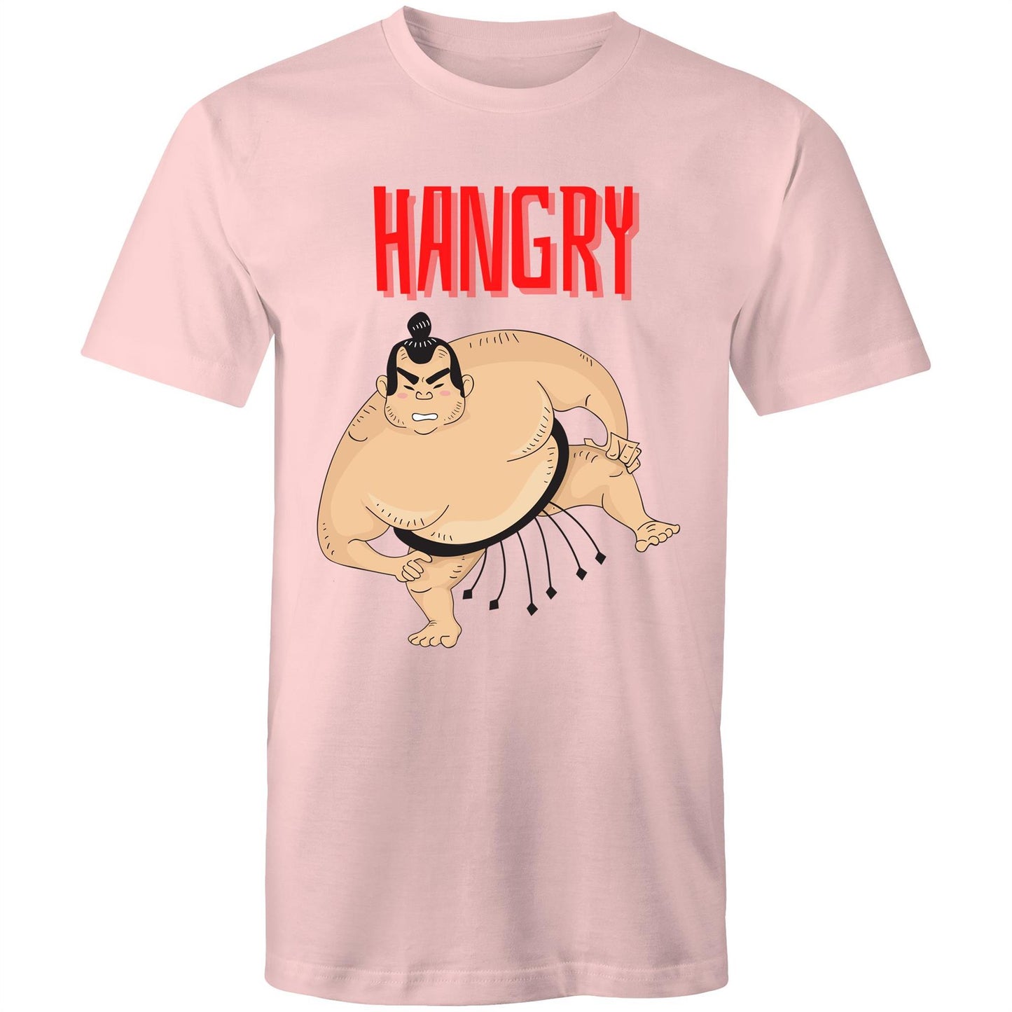 Hangry Men's Cotton T-Shirt - Funny Top - Plus Size S. M. L. XL. 2XL, 3XL, 4XL, 5XL - Da Boss Mango AU - Pink