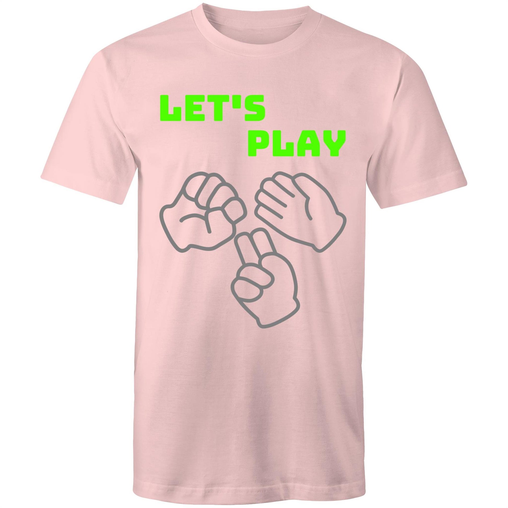 Let's Play Rock Paper Scissors Men's Cotton T-Shirt - Plus Size S, M, L, XL, 2XL, 3XL, 4XL, 5XL - Da Boss Mango AU - Pink