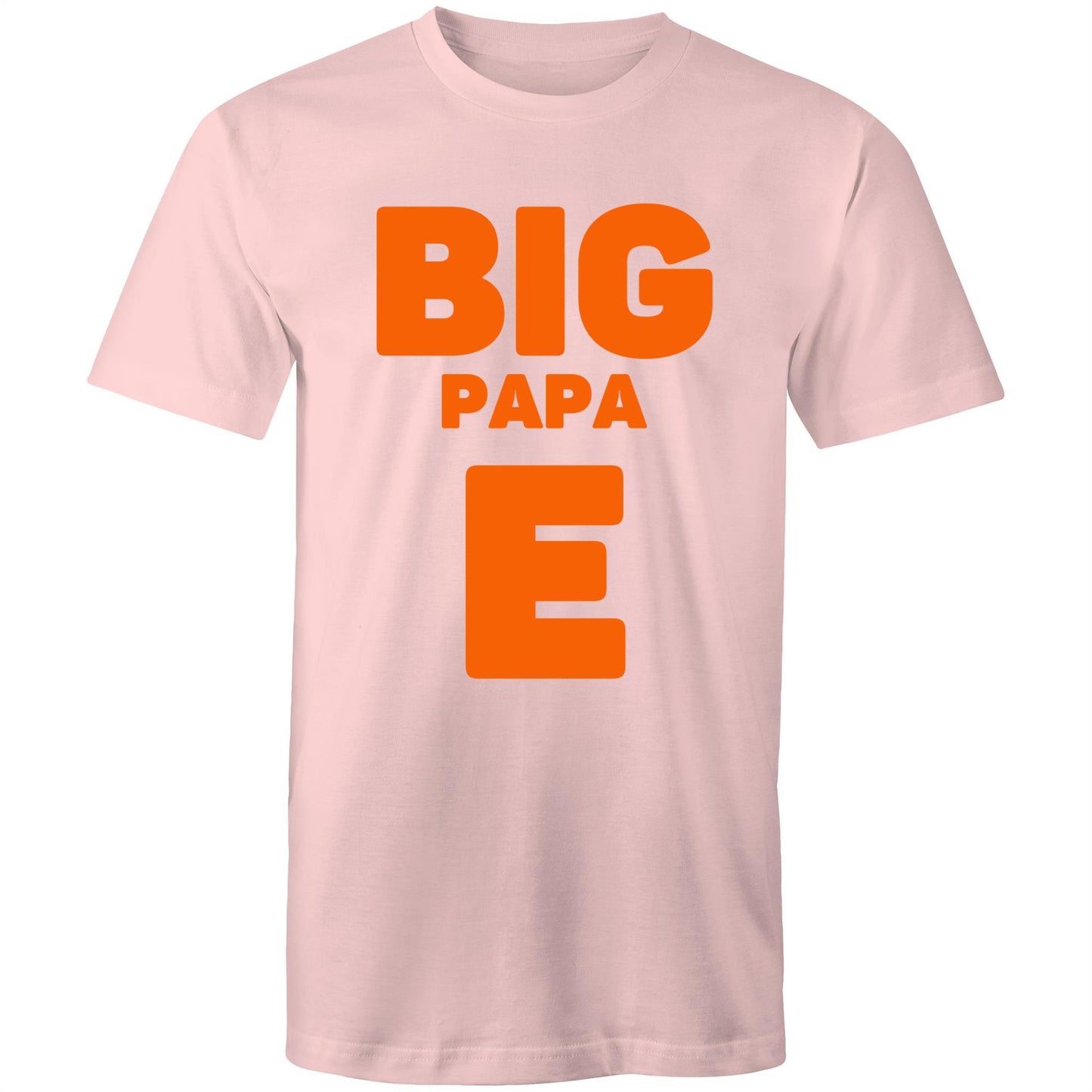 "Big Papa E" Men's Cotton Pink T-Shirt in Size S, M, L, XL, XXL, 3XL, 4XL, 5XL, Gift for Dad - Da Boss Mango AU -