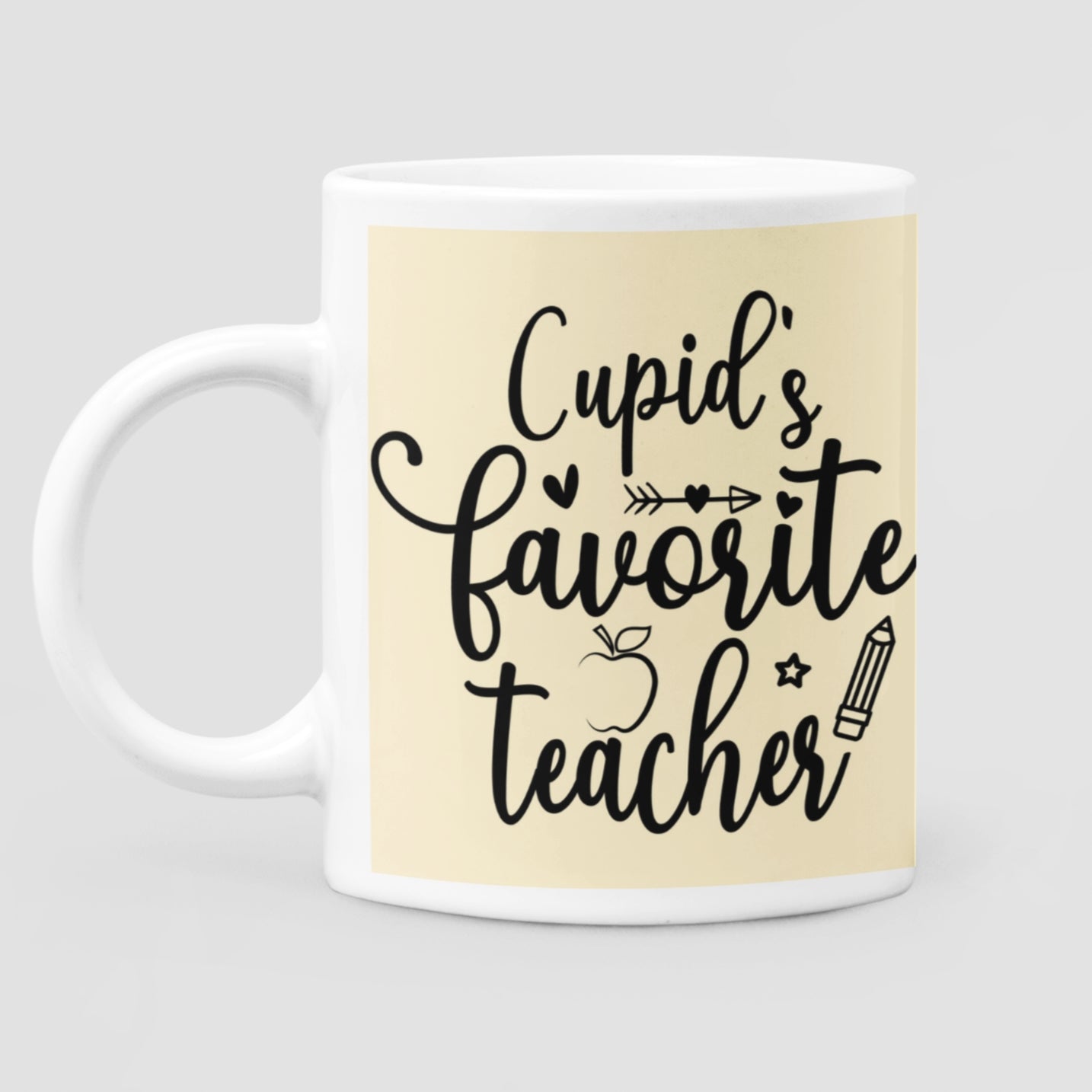 Cupid's Favorite Teacher 11 oz Premium Dishwasher Safe Ceramic Mug Best Gift for Teachers - Da Boss Mango AU -