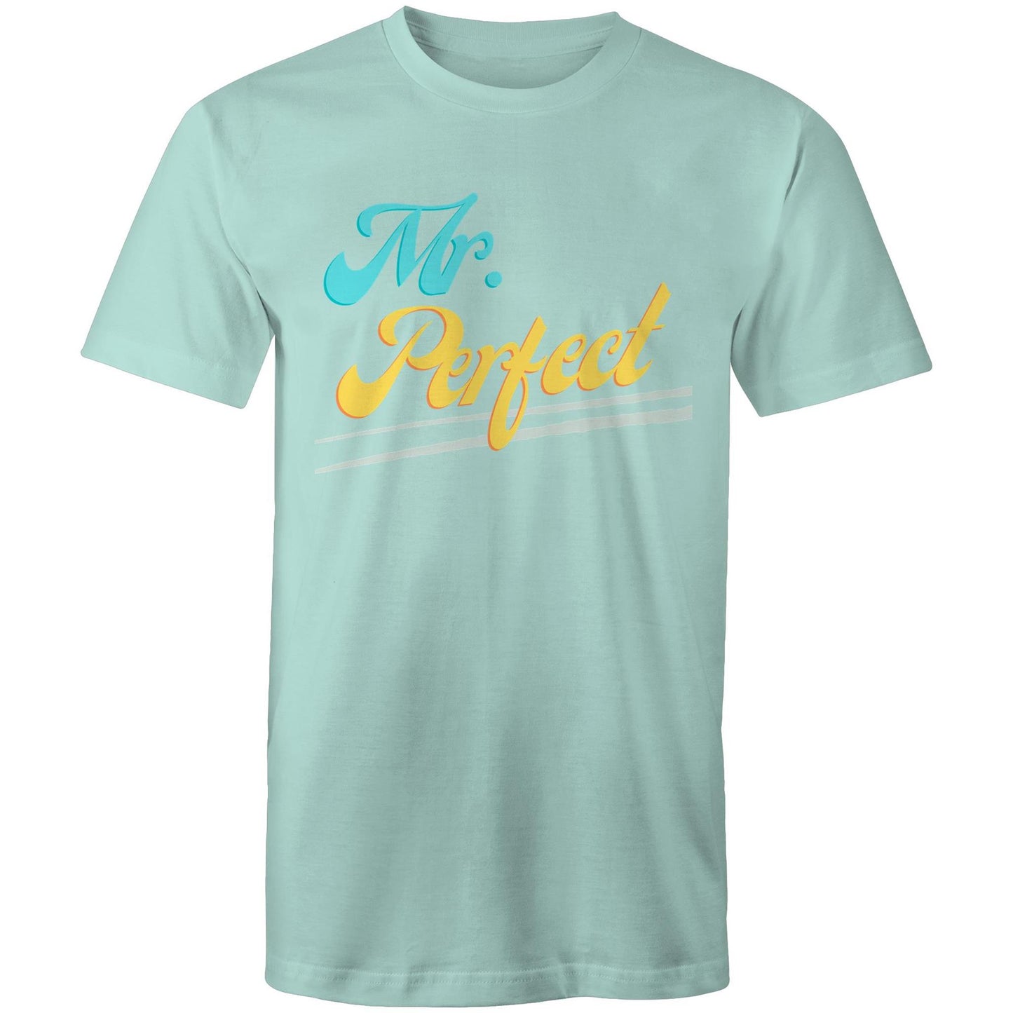 Mr. Perfect Men's Cotton T-Shirt - Gift for Husband, Dad, Boss - Size S, M, L, XL, 2XL, 3XL, 4XL - Da Boss Mango AU - Aqua