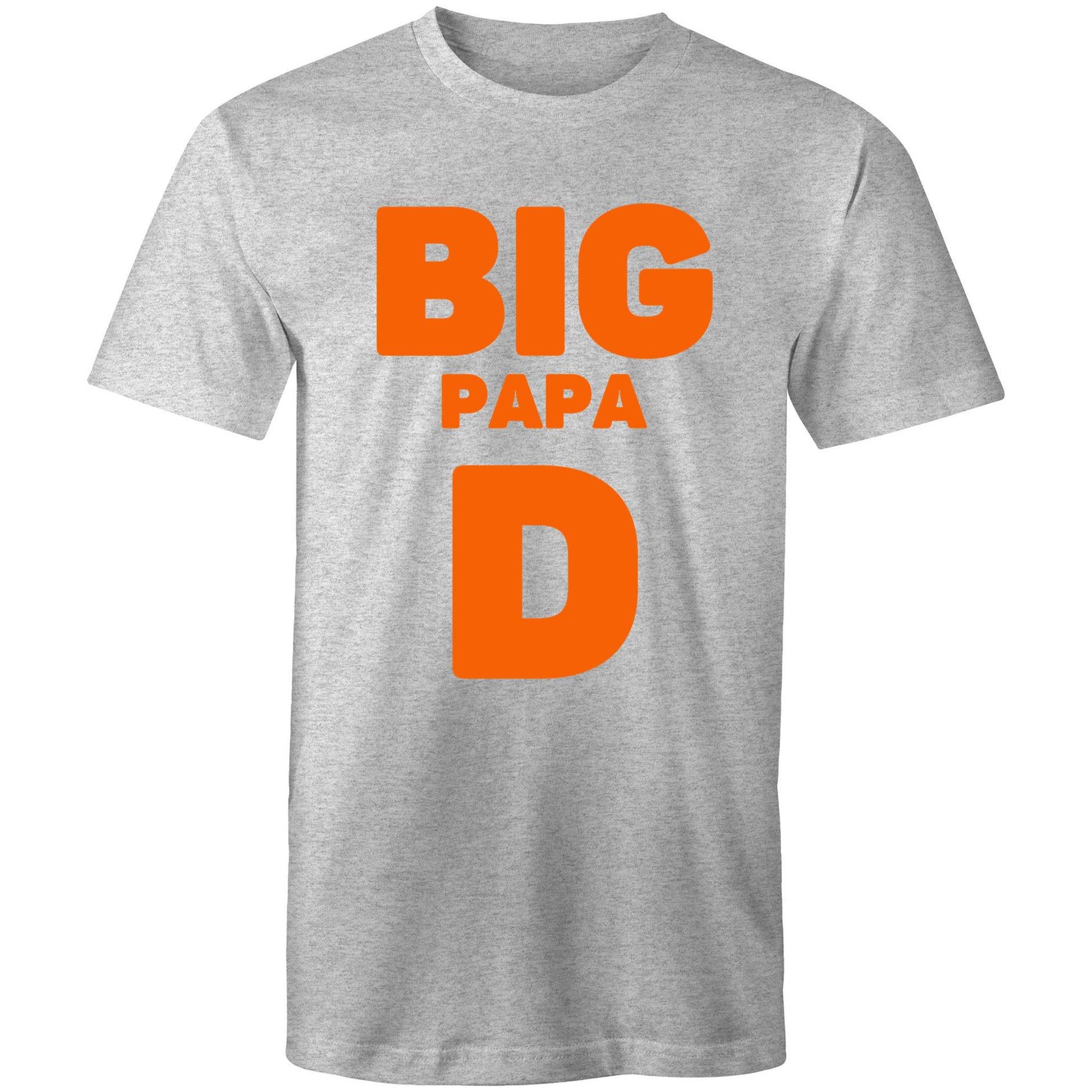 Big Papa D Men's Cotton Light Grey Marle T-Shirt in Size S, M, L, XL, XXL, 3XL, 4XL, 5XL, Gift for Dad - Da Boss Mango AU -