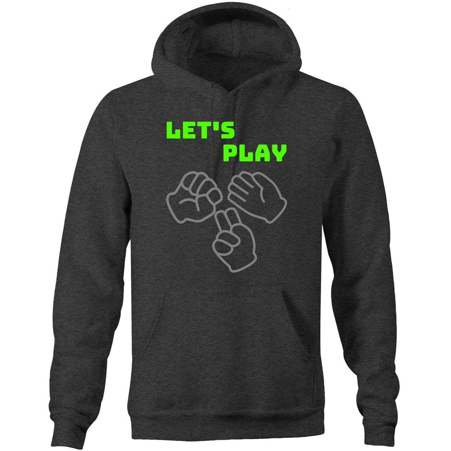 "Let's Play Rock Paper Scissors" Unisex Pocket Hoodie Sweatshirt Pullover for Men Women - Da Boss Mango AU - Asphalt Marle