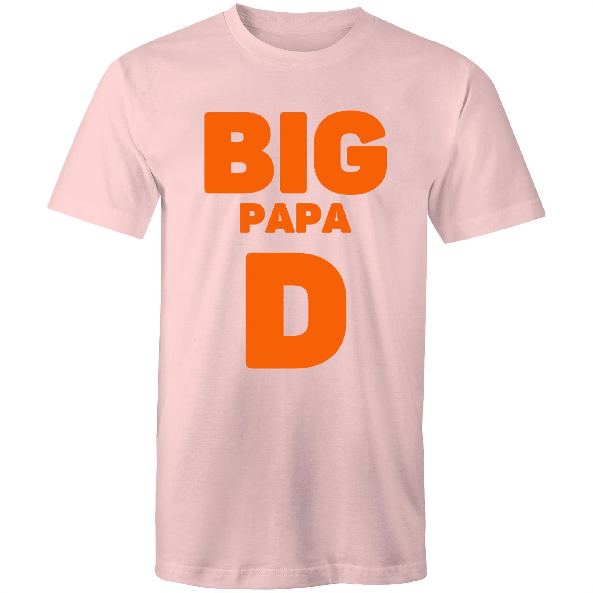 Big Papa D Men's Cotton Pink T-Shirt in Size S, M, L, XL, XXL, 3XL, 4XL, 5XL, Gift for Dad - Da Boss Mango AU -