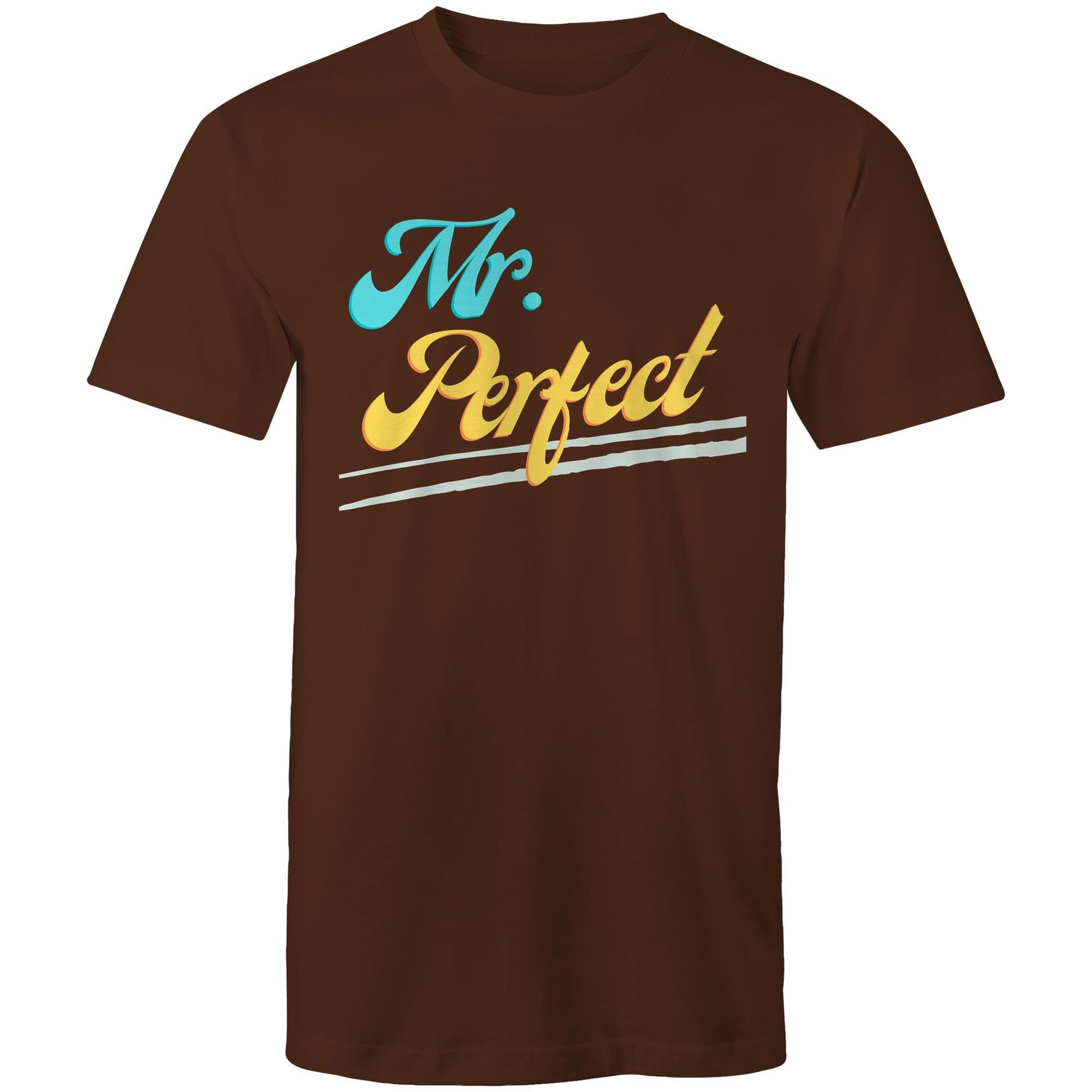 Mr. Perfect Men's Cotton T-Shirt - Gift for Dad, Boss - Size S, M, L, XL, 2XL, 3XL, 4XL - Da Boss Mango AU - Dark Chocolate