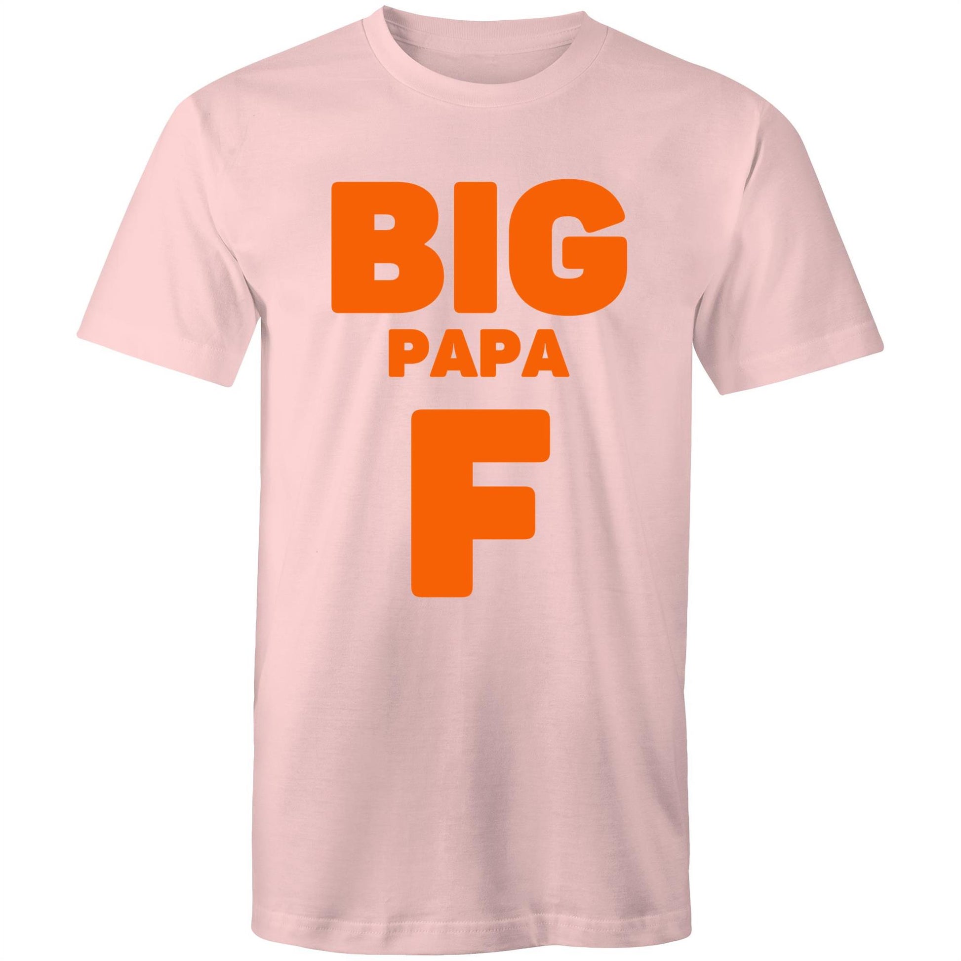 "Big Papa F" Men's Cotton Pink T-Shirt in Size S, M, L, XL, XXL, 3XL, 4XL, 5XL, Gift for Dad - Da Boss Mango AU -