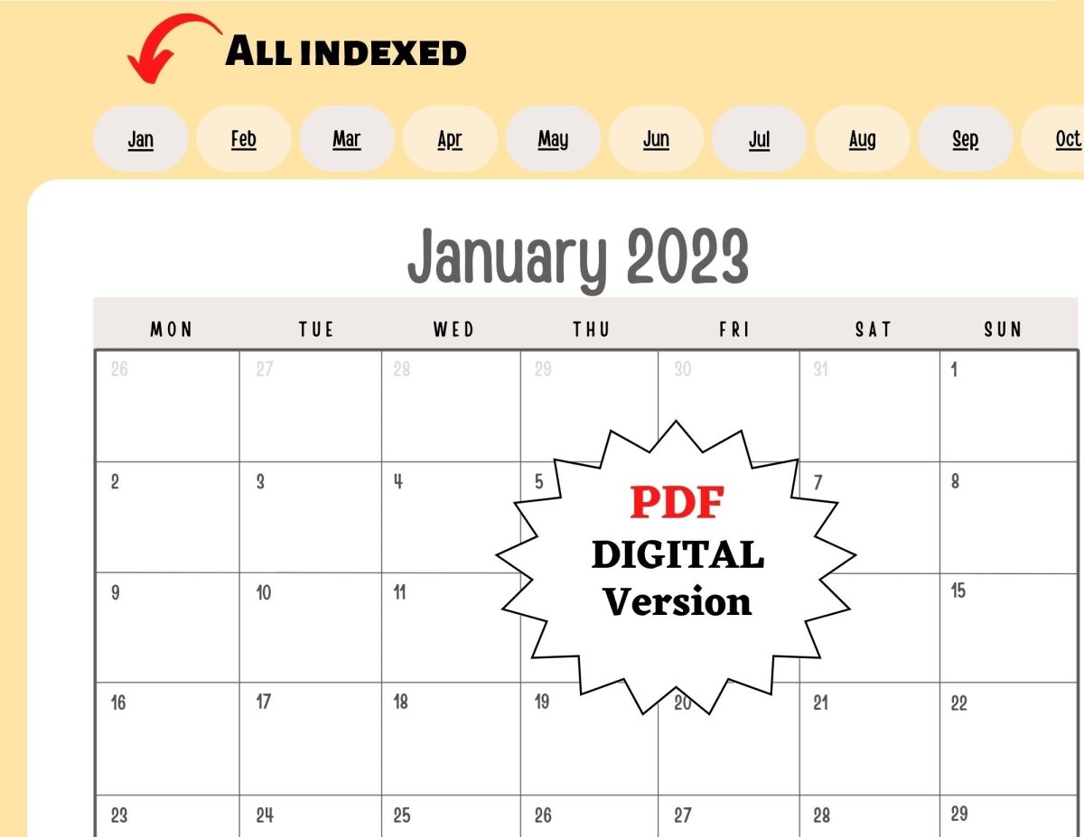 Da Boss Mango Digital & Printable 2023 Monthly Calendar for kids (PDF file downloads) - Da Boss Mango AU -