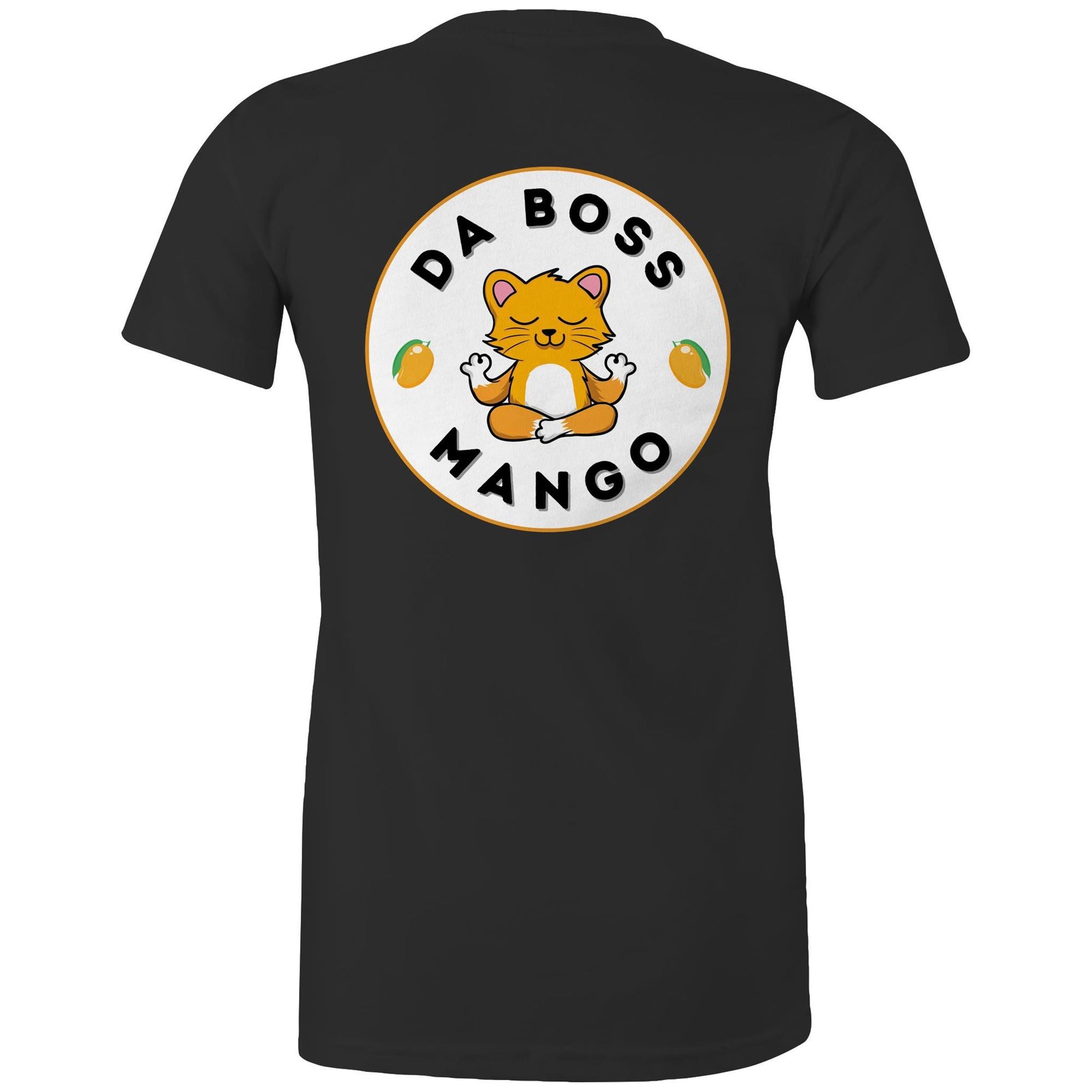 Da Boss Mango Women's Cotton T-Shirt Logo on Back - Da Boss Mango AU - Black