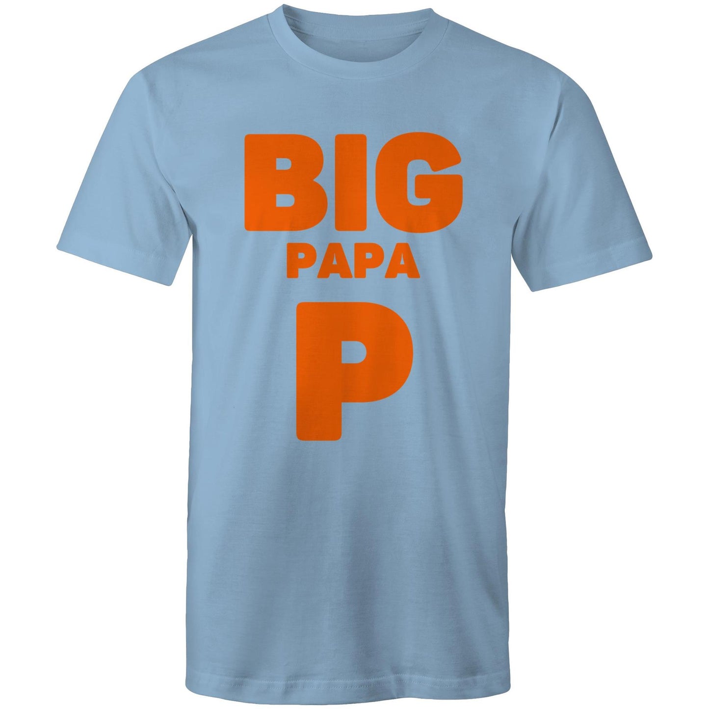 "Big Papa P" Men's Cotton Carolina Blue T-Shirt in Size S, M, L, XL, XXL, 3XL, 4XL, 5XL, Gift for Dad - Da Boss Mango AU -