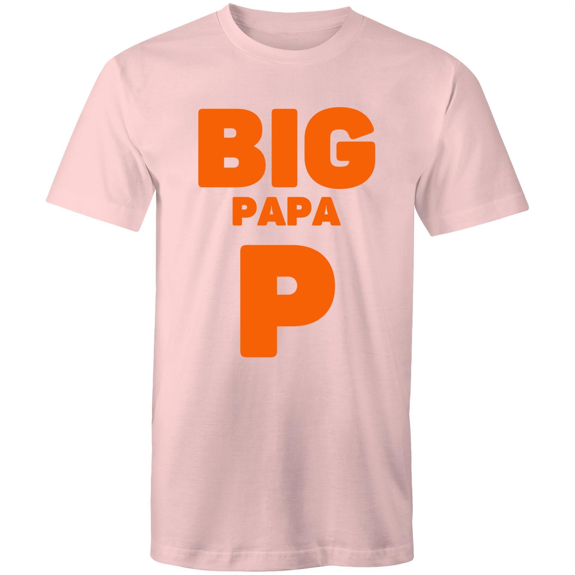 "Big Papa P" Men's Cotton Pink T-Shirt in Size S, M, L, XL, XXL, 3XL, 4XL, 5XL, Gift for Dad - Da Boss Mango AU -