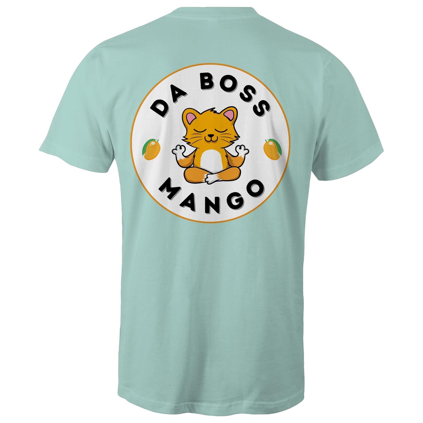 Da Boss Mango Men's Cotton T-Shirt with Logo on back - Da Boss Mango AU - Pale Blue