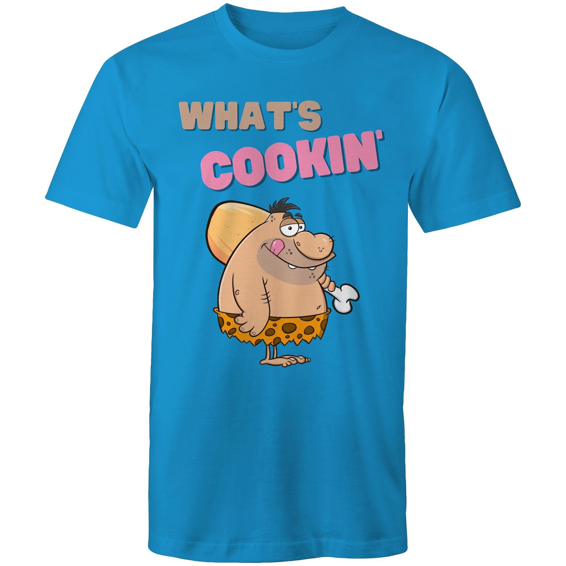 What's Cookin' Humorous Men's Cotton T-Shirt - Plus Size S, M, L, XL, 2XL, 3XL, 4XL, 5XL - Da Boss Mango AU - Arctic Blue