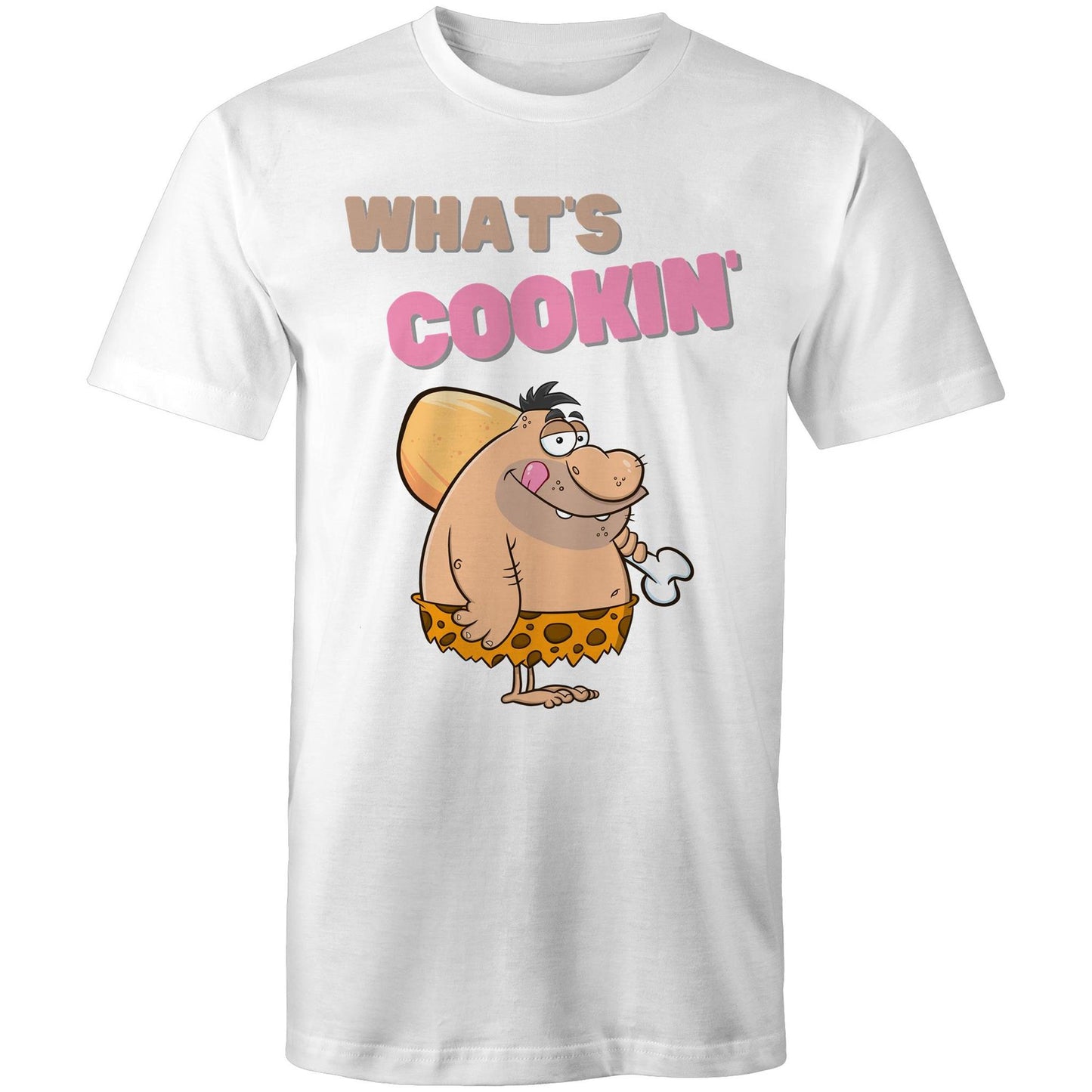 What's Cookin' Humorous Men's Cotton T-Shirt - Plus Size S, M, L, XL, 2XL, 3XL, 4XL, 5XL - Da Boss Mango AU - White