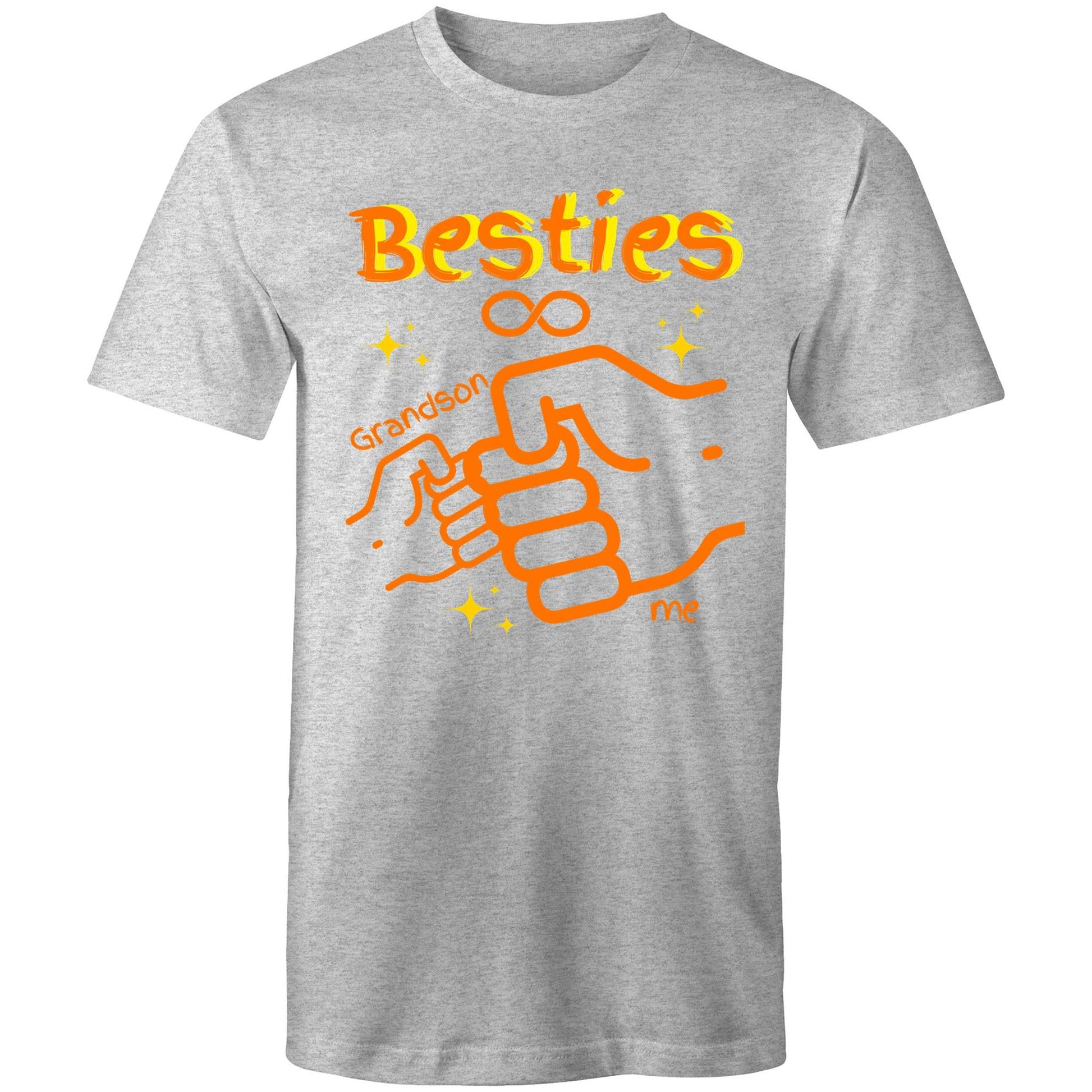 "Besties Me & Grandson" Men's T-Shirt - Gift for Grandpa Matching Clothing with Grandson - Da Boss Mango AU - Grey Marle