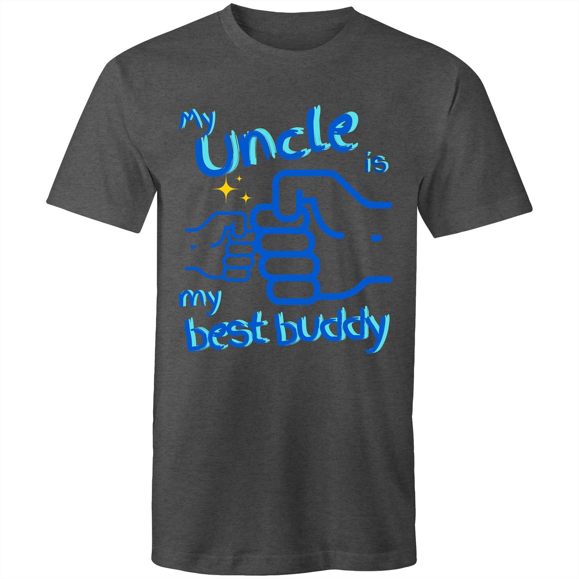 My Uncle is my Best Buddy Men's T-Shirt - Best Gift for Uncles from Nephews and Nieces - Da Boss Mango AU - Asphalt Marle