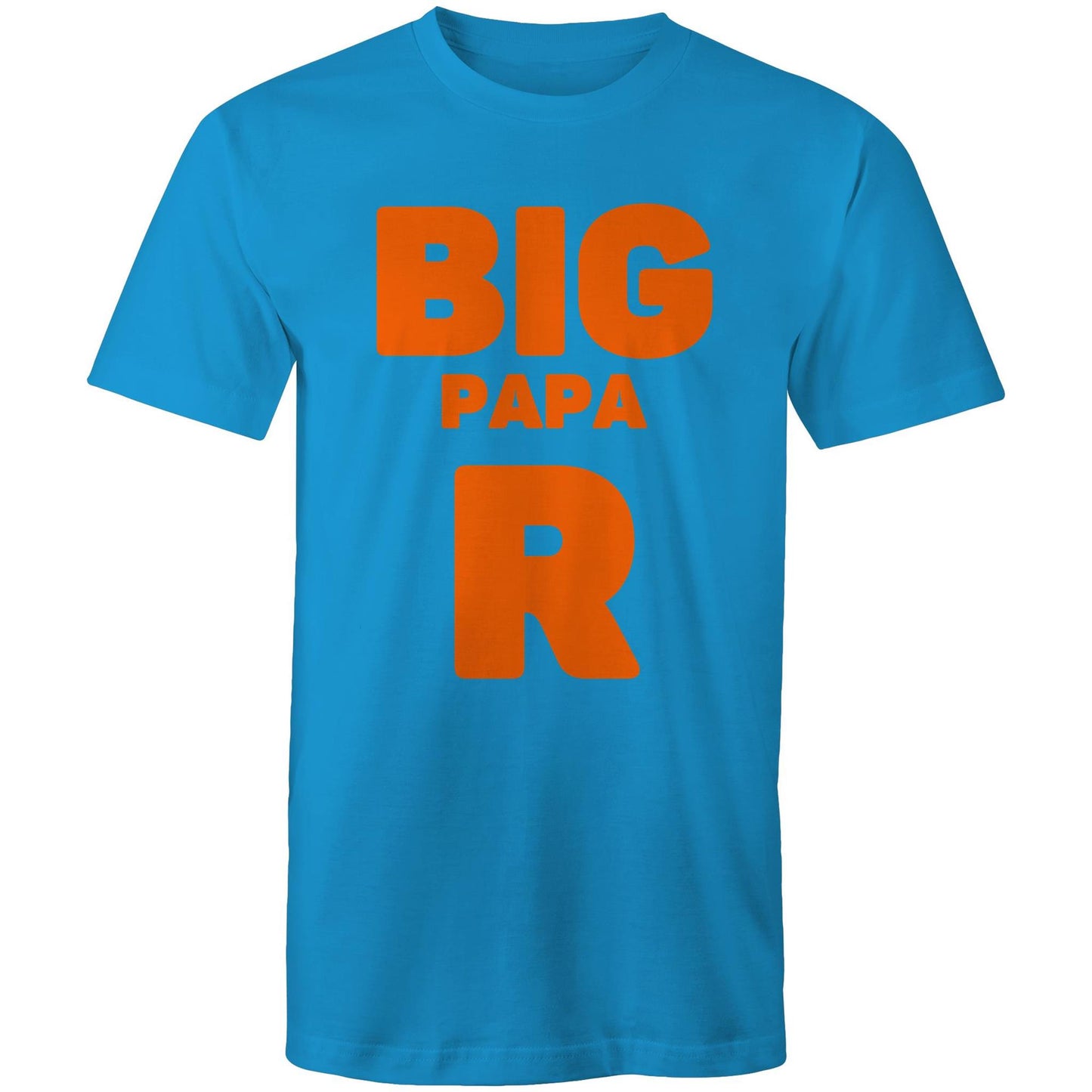 "Big Papa R" Men's Cotton Arctic Blue T-Shirt in Size S, M, L, XL, XXL, 3XL, 4XL, 5XL, Gift for Dad - Da Boss Mango AU -